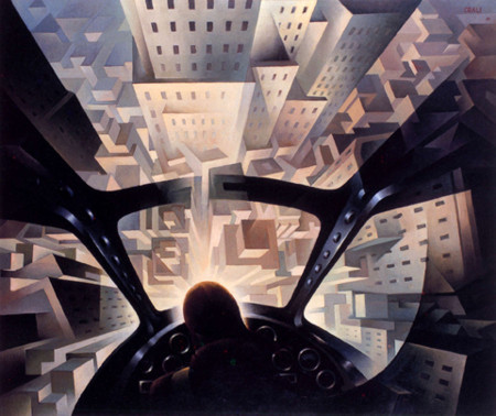 Im Sturz auf die Stadt (sich pfeilgleich auf die Ortschaft st&uuml;rzend)